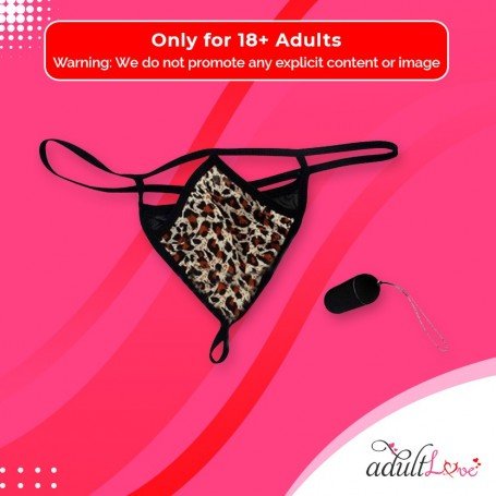 Leopard Grain Underwear Remote control vibrating t-back VP-002
