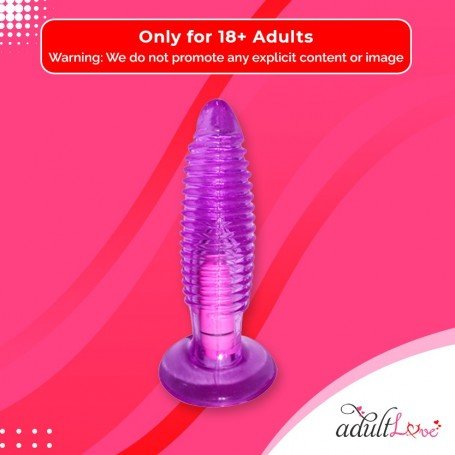 Purple Jelly Anal Vibrating Butt Plug With Suction Cup AD-024