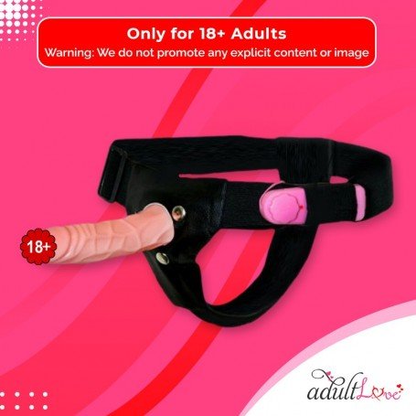 LeLuv 6.5 Male Hollow Vibrating Strap On SO-010