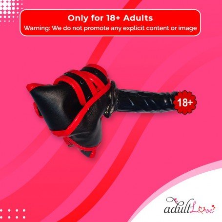 Black Red Edge Leather Harness Lesbian Strapon SO-025